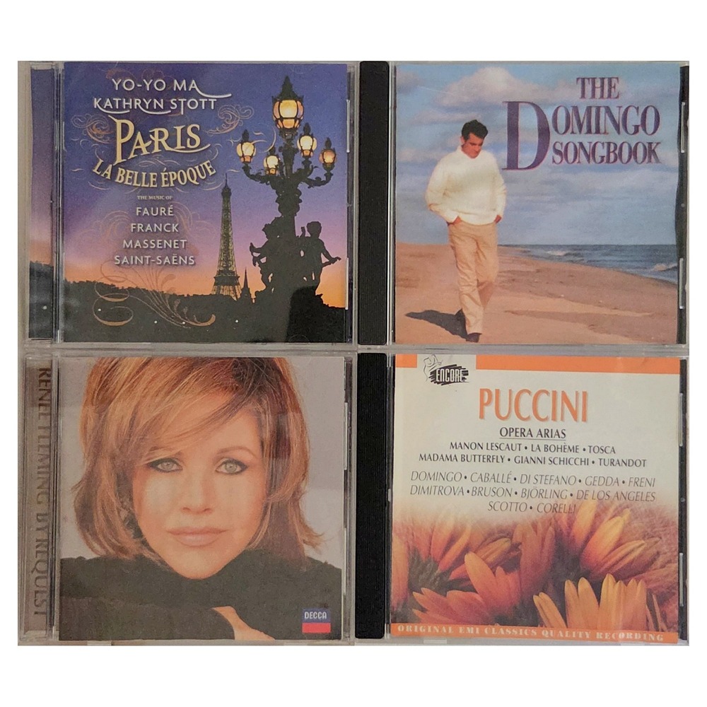 Classical Vocal Opera CD Lot Yo-Yo Ma Placido Domingo Renee Fleming Puccini 4PC
